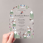 Winterschnee Ski Bachelorette Wochenende Acryleinladungen (Insitu (Handheld))