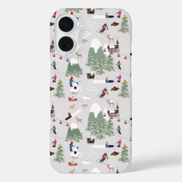 Winterschnee Skipisten Alpin Landschaft iPhone 16 Hülle