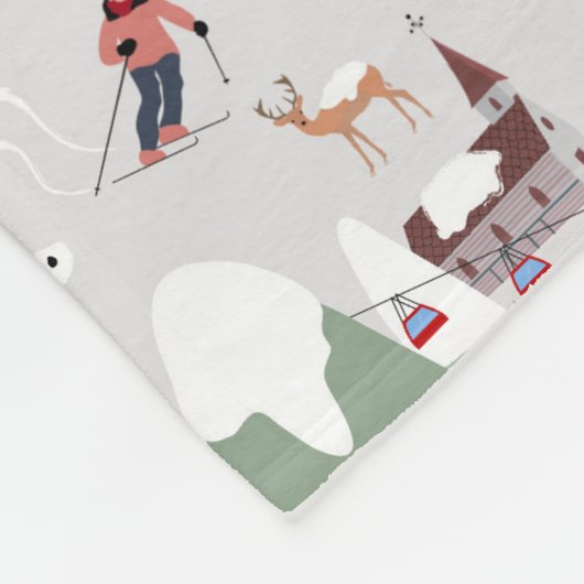 Winterschnee Skipisten Alpin Landschaft Fleecedecke (Ecke)