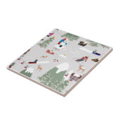 Winterschnee Skipisten Alpin Landschaft Fliese (Seite)