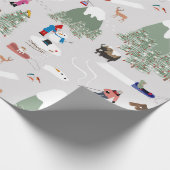 Winterschnee Skipisten Alpin Landschaft Geschenkpapier (Ecke)