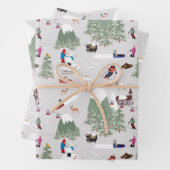 Winterschnee Skipisten Alpin Landschaft Geschenkpapier Set (Beispiel)