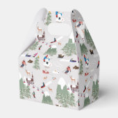 Winterschnee Skipisten Alpin Landschaft Geschenkschachtel (Rückseite)