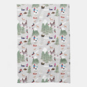 Winterschnee Skipisten Alpin Landschaft Geschirrtuch (Vertikal)