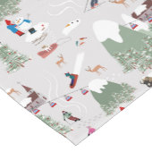 Winterschnee Skipisten Alpin Landschaft Kurzer Tischläufer (Ecke)