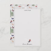 Winterschnee Skipisten Alpin Landschaft Mitteilungskarte (Vorne/Hinten)