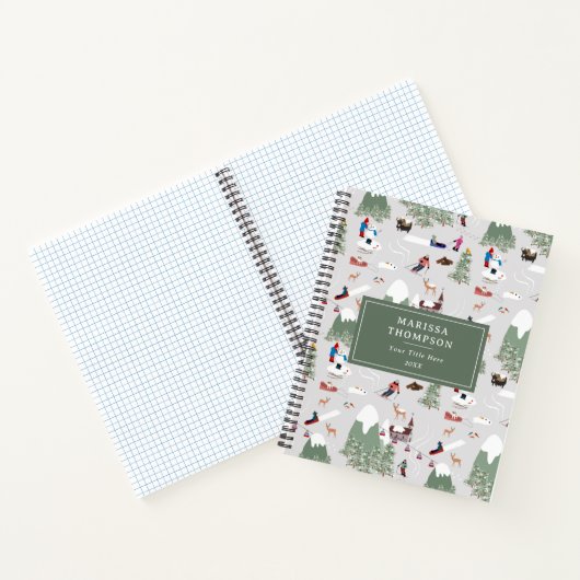 Winterschnee Skipisten Alpin Landschaft Notizblock (Innenseite)