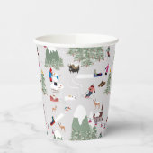 Winterschnee Skipisten Alpin Landschaft Pappbecher (Links)