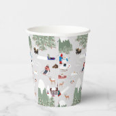 Winterschnee Skipisten Alpin Landschaft Pappbecher (Rechts)