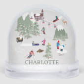 Winterschnee Skipisten Alpin Landschaft Schneekugeln (Rückseite)