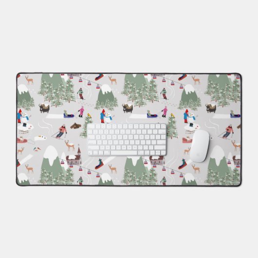 Winterschnee Skipisten Alpin Landschaft Schreibtischunterlage (Tastatur & Maus)