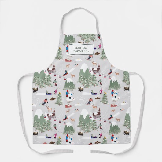 Winterschnee Skipisten Alpin Landschaft Schürze (Vorderseite)