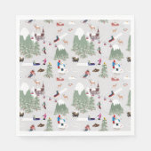 Winterschnee Skipisten Alpin Landschaft Serviette (Vorderseite)