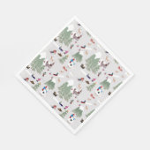 Winterschnee Skipisten Alpin Landschaft Serviette (Ecke)