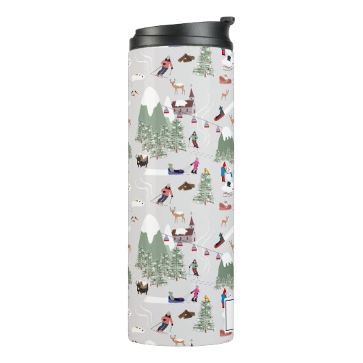 Winterschnee Skipisten Alpin Landschaft Thermosbecher (Nach links gedreht)