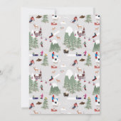 Winterschnee Skipisten - Skipisten Geburtstag Einladung (Rückseite)