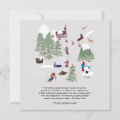 Winterschnee-Skiurlaub Firmenlogo Dankeskarte (Rückseite)