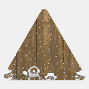 Winterschnee Snowman Peace Liebe Destiny Dreieckiger Aufkleber