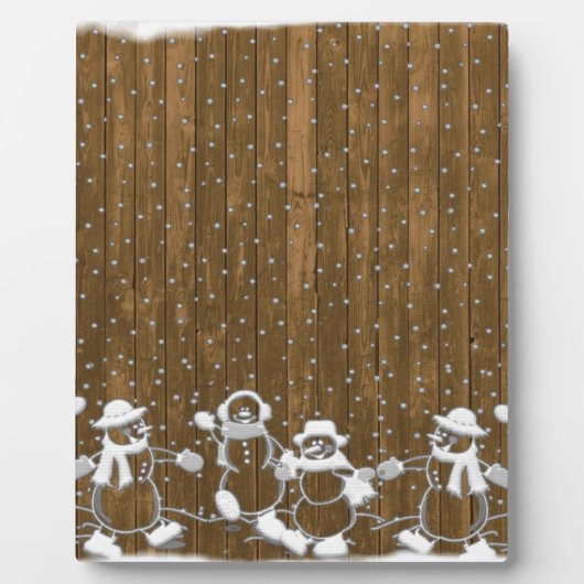 Winterschnee Snowman Peace Liebe Destiny Fotoplatte (Vorderseite)