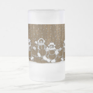 Winterschnee Snowman Peace Liebe Destiny Mattglas Bierglas