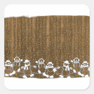 Winterschnee Snowman Peace Liebe Destiny Quadratischer Aufkleber