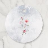 Winterschnee staubige blaue Berry Danke Geschenkanhänger (Rückseite)