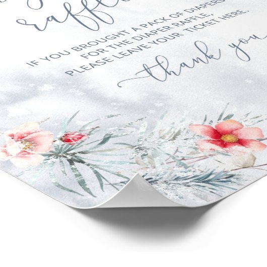 Winterschnee staubige blaue Weihnachtsweinverlosun Poster (Ecke)