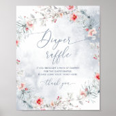 Winterschnee staubige blaue Weihnachtsweinverlosun Poster (Vorne)