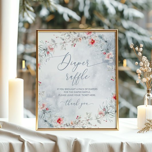 Winterschnee staubige blaue Weihnachtsweinverlosun Poster