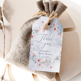 Winterschnee staubiger blauer Kranz Danke Geschenkanhänger