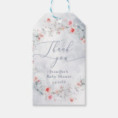 Winterschnee staubiger blauer Kranz Danke Geschenkanhänger (Vorderseite)