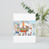 Winterschnee-Szene Aquarellmalerei G Bruce Postkarte (Stehend Vorderseite)