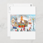 Winterschnee-Szene Aquarellmalerei G Bruce Postkarte (Vorne/Hinten)