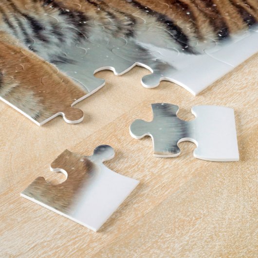 Winterschnee-Tiger-Berge Tierart Puzzle (Seite)