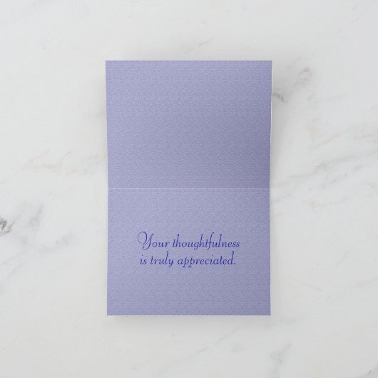 Winterschnee treibt über Steine. Danke Karte (Innenseite)