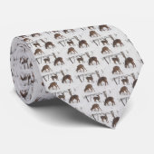 Winterschnee und Deer Necktie Krawatte (Gerollt)
