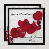 Winterschnee und Rose Petals Einladung (Vorne/Hinten)