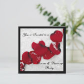 Winterschnee und Rose Petals Einladung (Stehend Vorderseite)