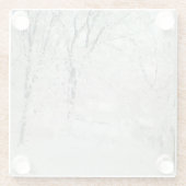 Winterschnee, Untersetzer aus Glas (Rückseite)