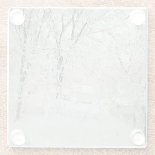 Winterschnee, Untersetzer aus Glas (Rückseite)