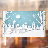 Winterschnee Urbane Landschaft Village Fensteraufkleber (Blatt 2)