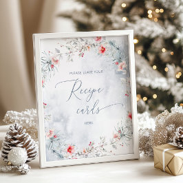 Winterschnee verlass hier deine Kochkarte Poster