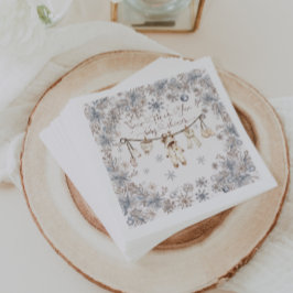 Winterschnee viel Spaß Kinderdusche Serviette