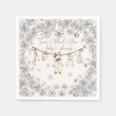 Winterschnee viel Spaß Kinderdusche Serviette (Vorderseite)