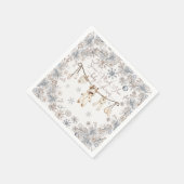 Winterschnee viel Spaß Kinderdusche Serviette (Ecke)