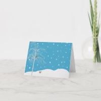 Winterschnee-Vogelbaum-Blankekarte
