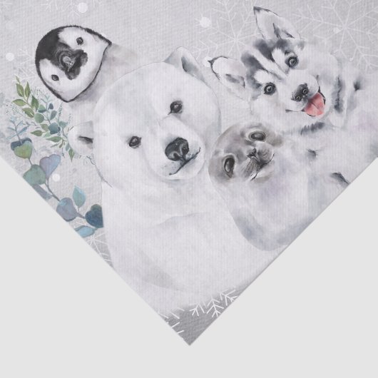 Winterschnee Weihnachten Arktis Baby Tier Seidenpapier (Ausschnitt)