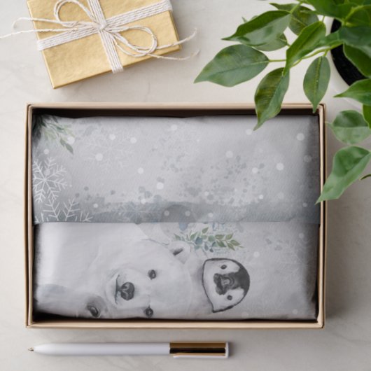 Winterschnee Weihnachten Arktis Baby Tier Seidenpapier (Geschenk)