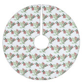 Winterschnee Weihnachten Botanische Berries Urlaub Polyester Weihnachtsbaumdecke (Vorderseite)