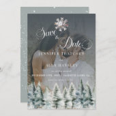 Winterschnee Weihnachten Hochzeit retten Datum Einladung (Vorne/Hinten)